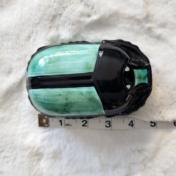 Scarab Egyptian Beetle keepsake Pottery box - Picture 3 of 10